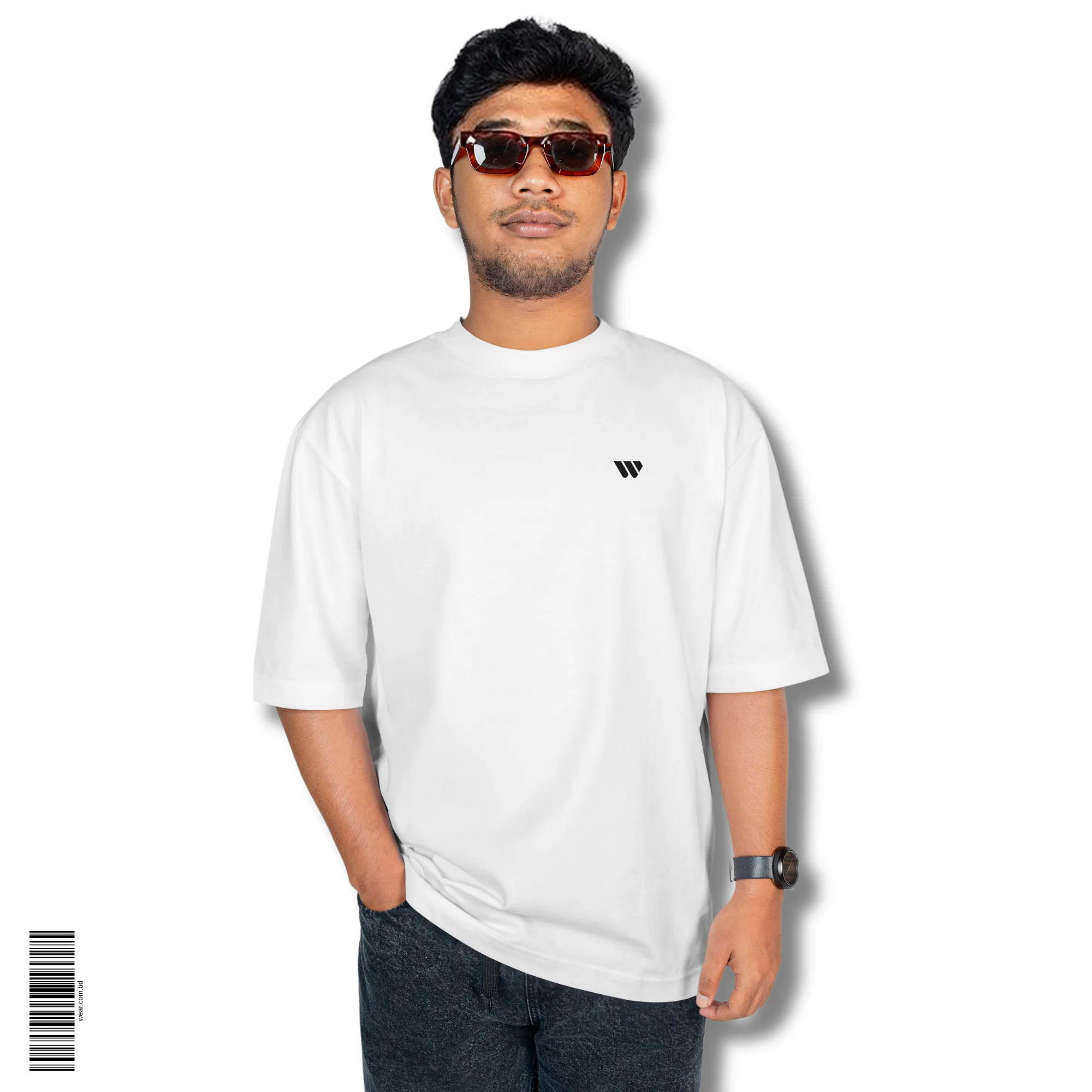 Drop Shoulder T-Shirt – White - Image 1