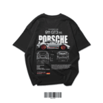 black porsche streetwear t shirt