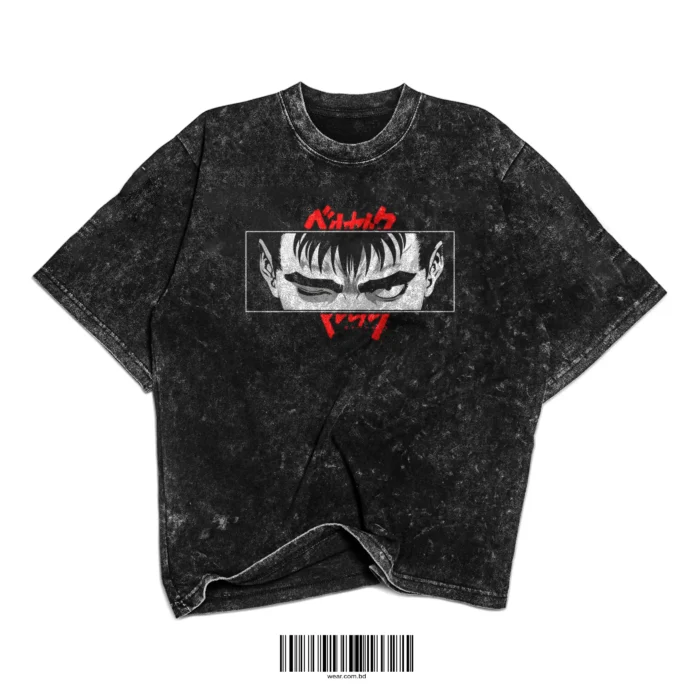 Oversized Washed T-Shirt – Berserk Gaze - Image 1