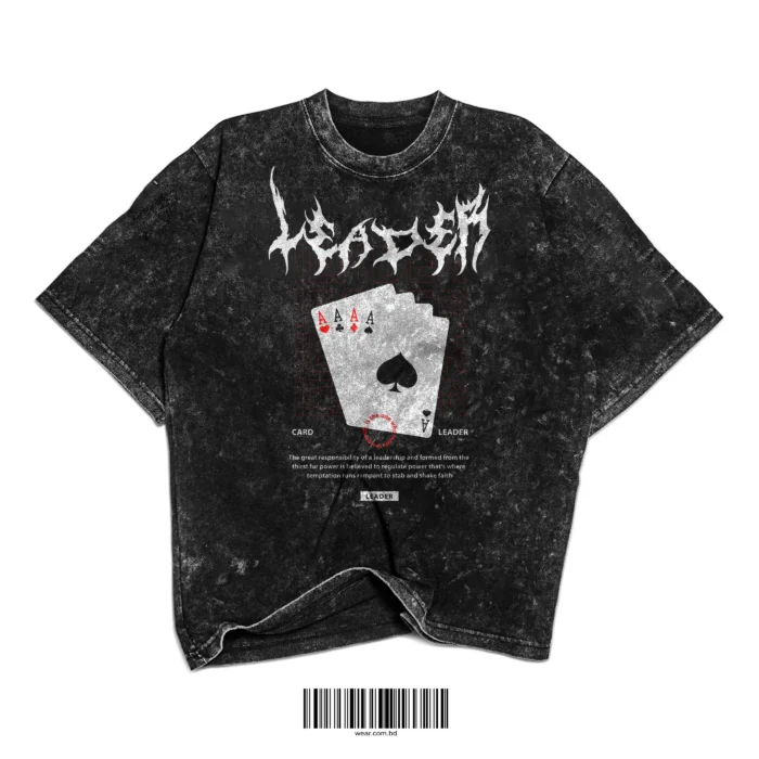 Oversized Washed T-Shirt – Card Leader - Image 1