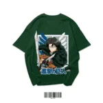Levi Ackerman Oversized T-Shirt – Forest Green