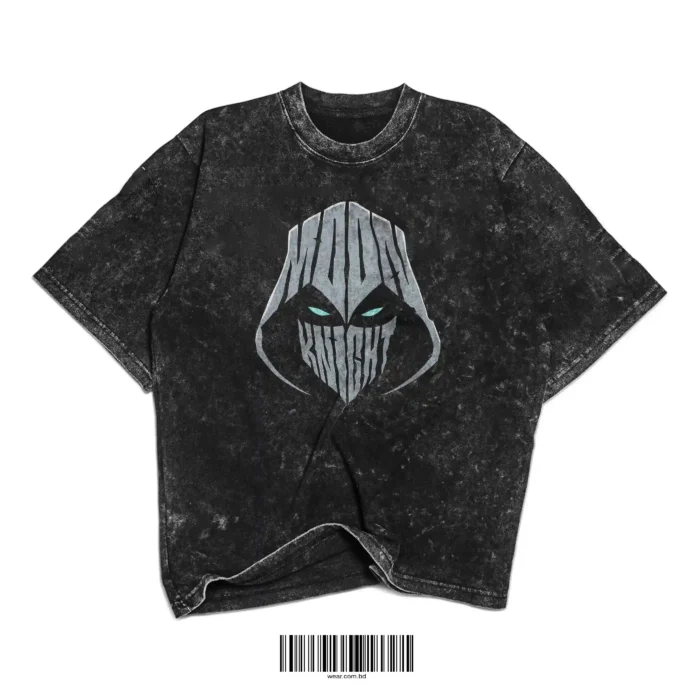Oversized Washed T-Shirt – Moon Knight - Image 1