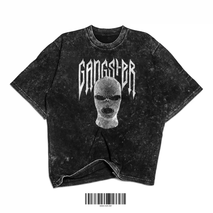 Oversized Washed T-Shirt – Gangster - Image 1