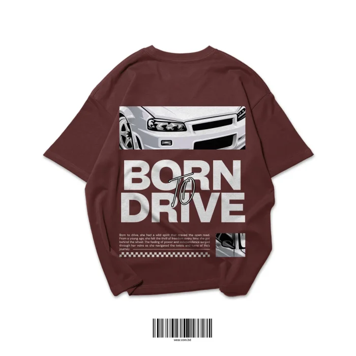 Black oversized t-shirt with 'Born to Drive