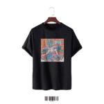 Black Cotton T-Shirt – Psychedelic Art Print
