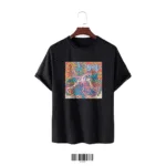 Black Cotton T-Shirt – Psychedelic Art Print
