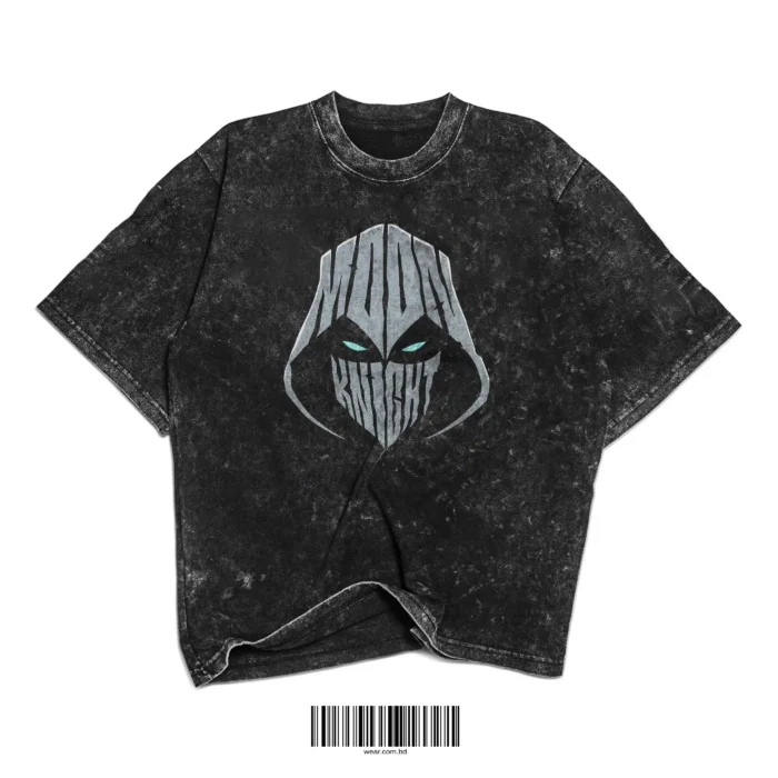 Oversized Washed T-Shirt – Moon Knight - Image 1