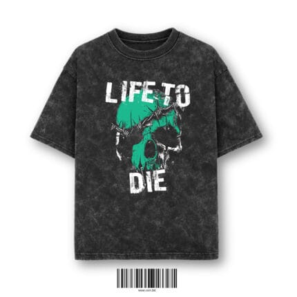 Life To Die Skull Washed T-Shirt – Edgy Grunge