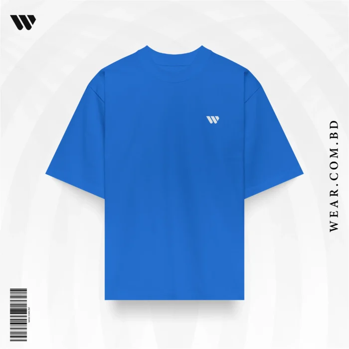 Drop Shoulder T-Shirt - Mid Blue - Image 1