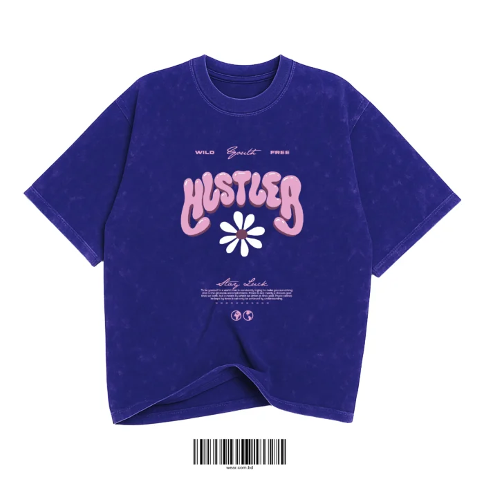 Hustler Blue Washed Oversized T-Shirt - Image 1