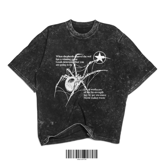 Washed Spider Graphic T-Shirt – 6 Colors - Image 2