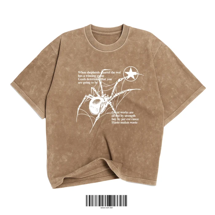 Washed Spider Graphic T-Shirt – 6 Colors - Image 6