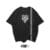 "Black oversized t-shirt made from cotton spandex blend with tribal flame dragon graphic and side stripe – WEAR Clothing"