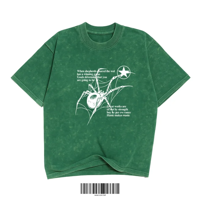 Washed Spider Graphic T-Shirt – 6 Colors - Image 5