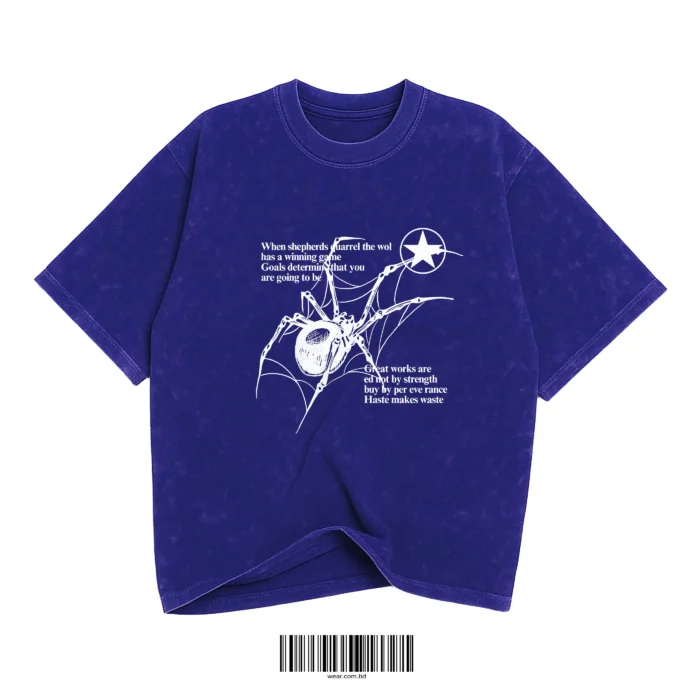 Washed Spider Graphic T-Shirt – 6 Colors - Image 3
