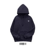 Men's 350 GSM Cotton Fleece Hoodie in Classic Navy Blue with white logo.