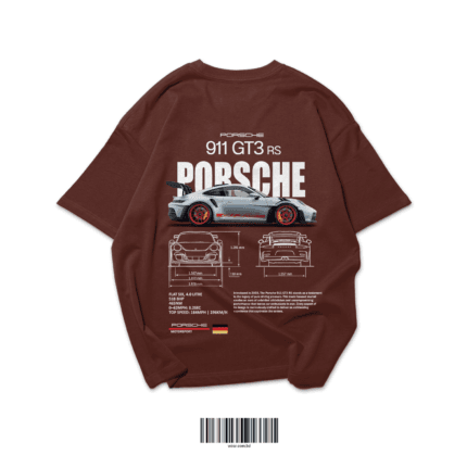 Porsche 911 GT3 RS Oversized T-Shirt – Coffee