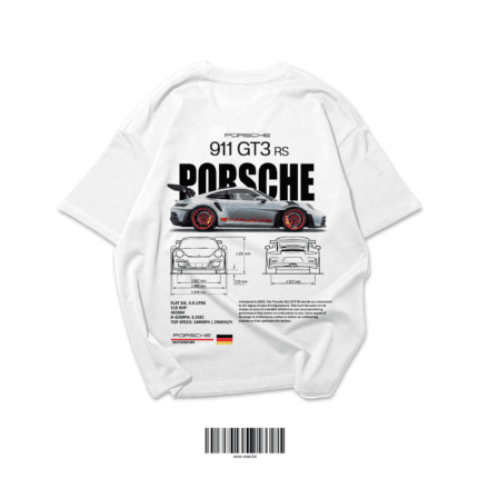 Porsche 911 GT3 RS Oversized T-Shirt – White