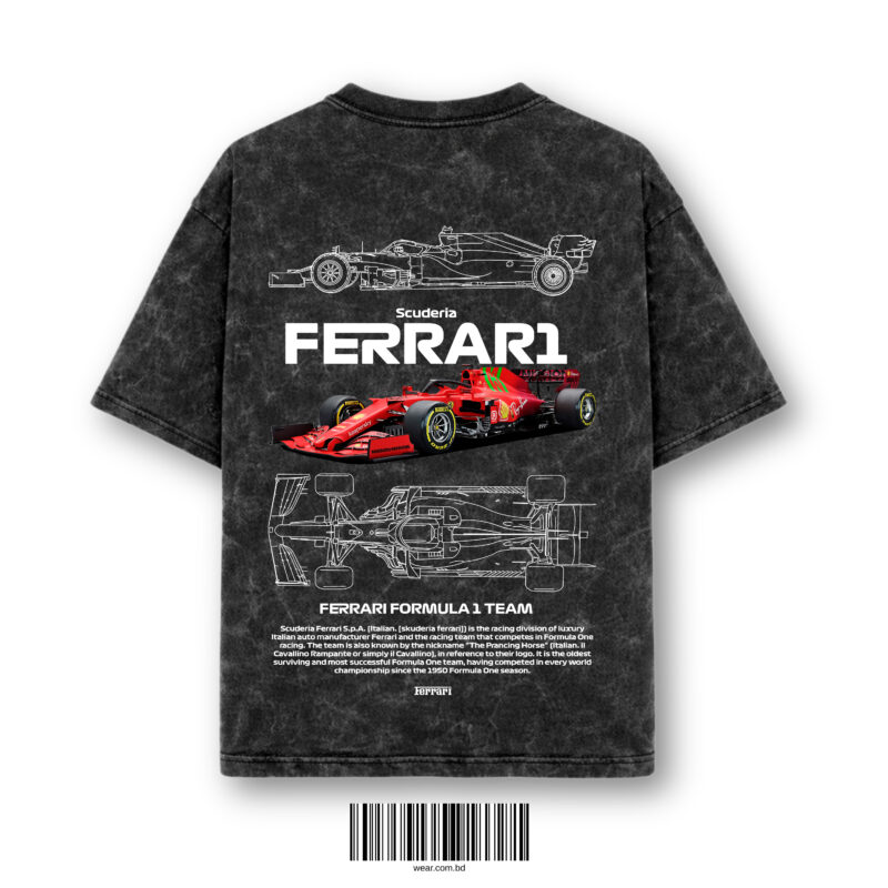 Acid wash racing blueprint oversized t-shirt back print 230 gsm
