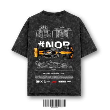 Acid wash racing blueprint oversized t-shirt back print 230 gsm cotton
