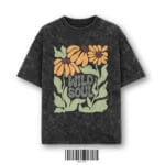 WILD SOUL Floral Acid Wash Oversized T-Shirt