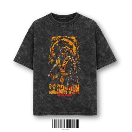Scorpion “Your Soul Will Burn” Acid Wash Oversized T-Shirt