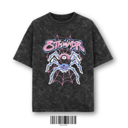 Stranger Things “8th Wonder” Spider Monster Acid Wash T-Shirt