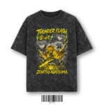 Thunder Flash Zenitsu Agatsuma Acid Wash Oversized T-Shirt