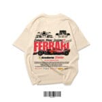 Motorsport Racing Oversized T-Shirt – Cream