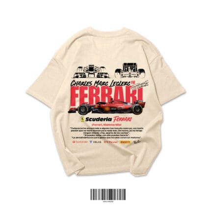Motorsport Racing Oversized T-Shirt – Cream