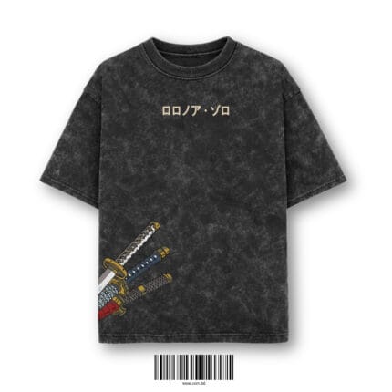 Triple Sword Warrior Acid Wash Oversized T-Shirt