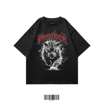 Panther Oversized Tee – Black