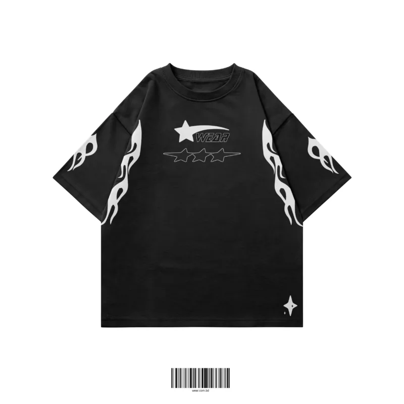 shooting star oversized t-shirt black WEAR streetwear