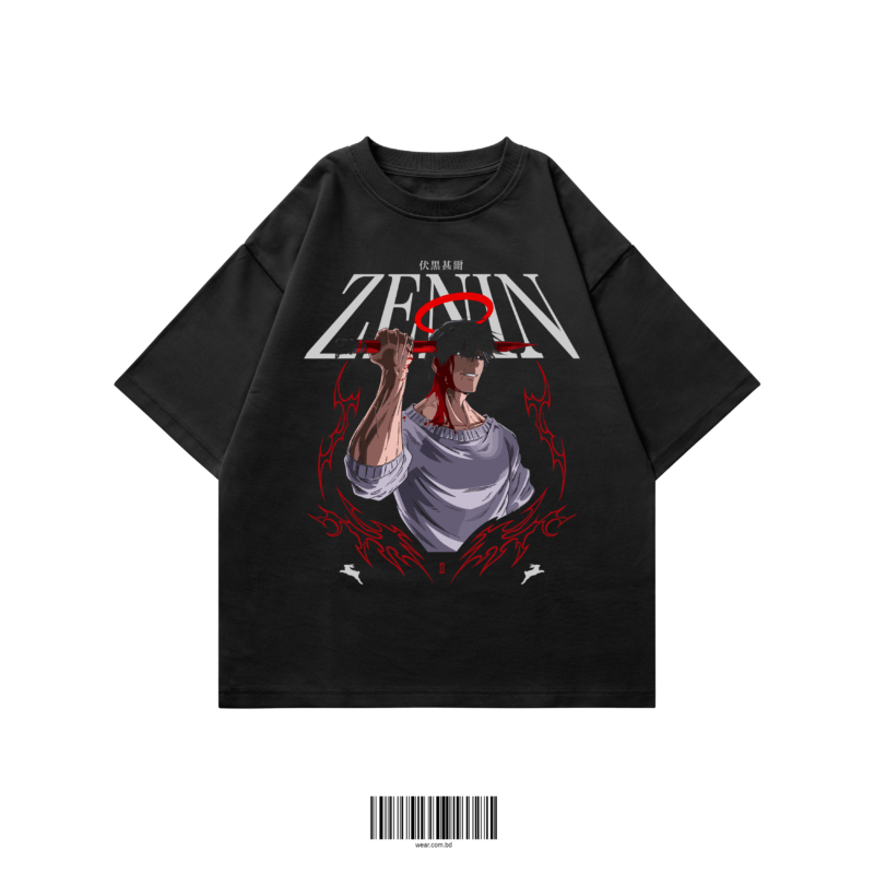zenin oversized t-shirt black anime graphic WEAR