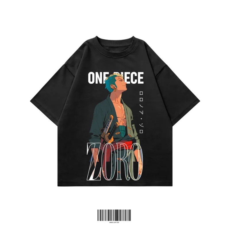 Zoro anime oversized t-shirt black streetwear Bangladesh WEAR