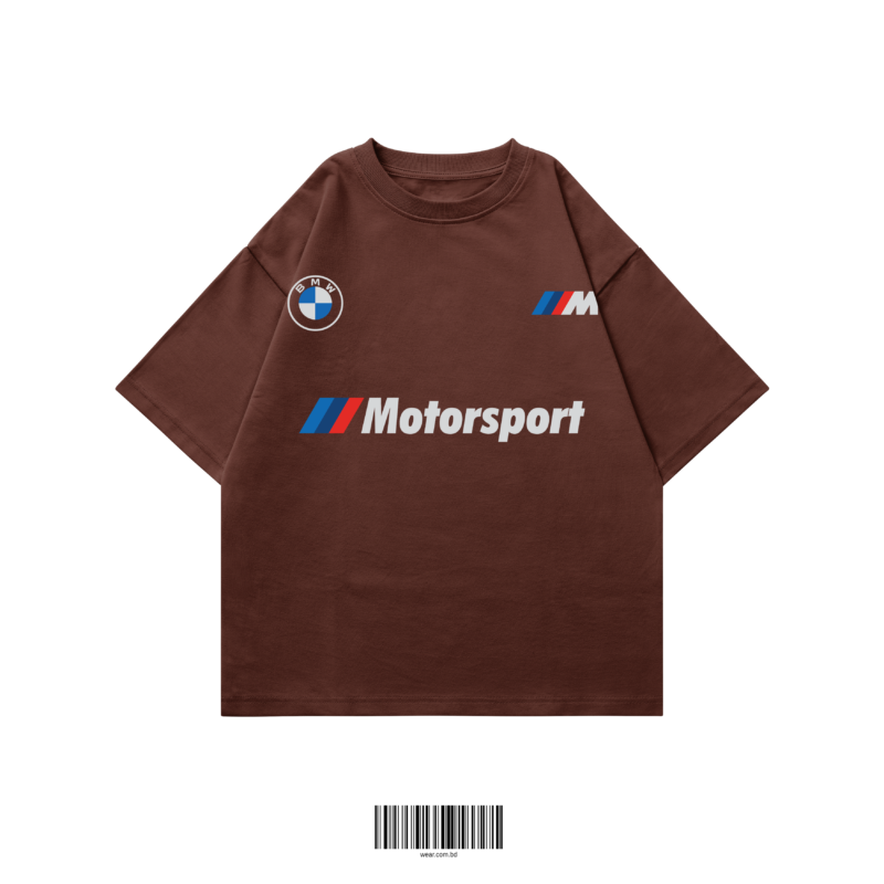 Brown BMW Motorsport graphic oversized tee