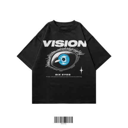 vision oversized t shirt six eyes black streetwear
