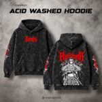 Samurai Black Acid Wash Hoodie – 400 GSM