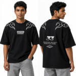 Black Racing Drop Shoulder T-Shirt | WEAR